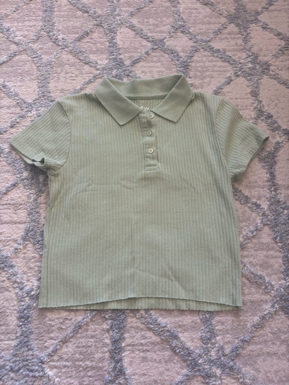 3 for $25 Harlow green ribbed collared shirt size large